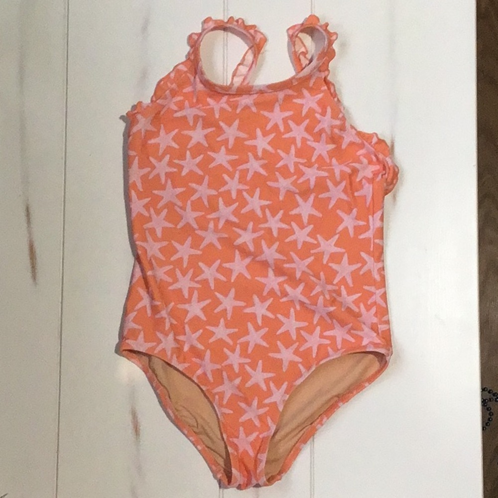 Crewcuts Starfish Print One Piece Swimsuit